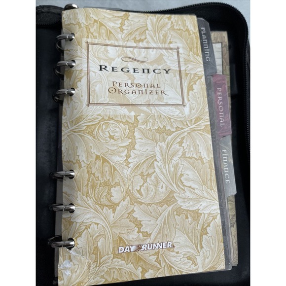 Day Runner Regency Planner Zip Around + Full Wallet Black 1999 Inserts Vintage - Picture 8 of 13